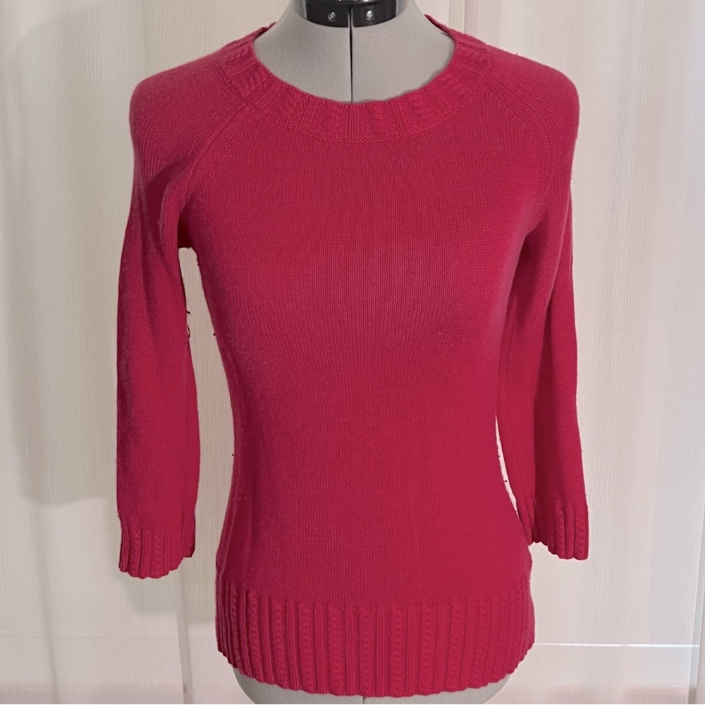 Banana Republic 3/4 Sleeve Sweater, Berry/Pink, XS